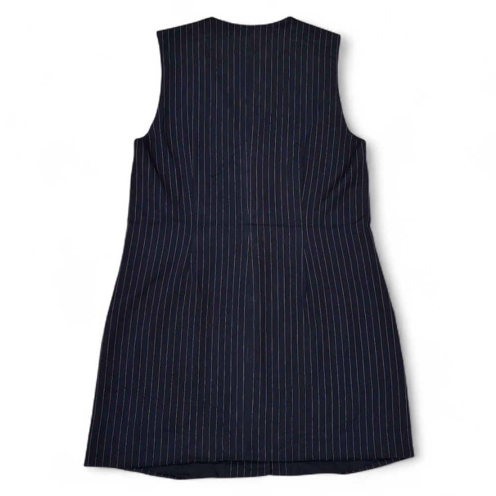 Steve Madden~NWT~Women Pinstripe Button Up Dress~Navy Blue~Office Siren~Prep~LRG - Picture 4 of 6